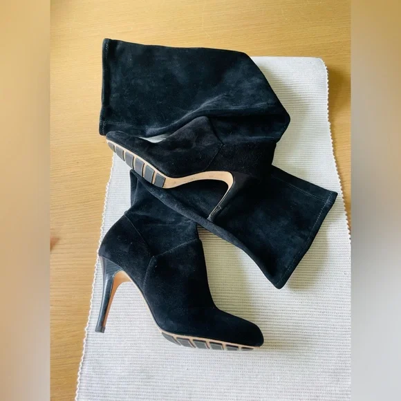 COLE HAAN NIKE AIR Black Suede Pull On Boots Size 6.5 B